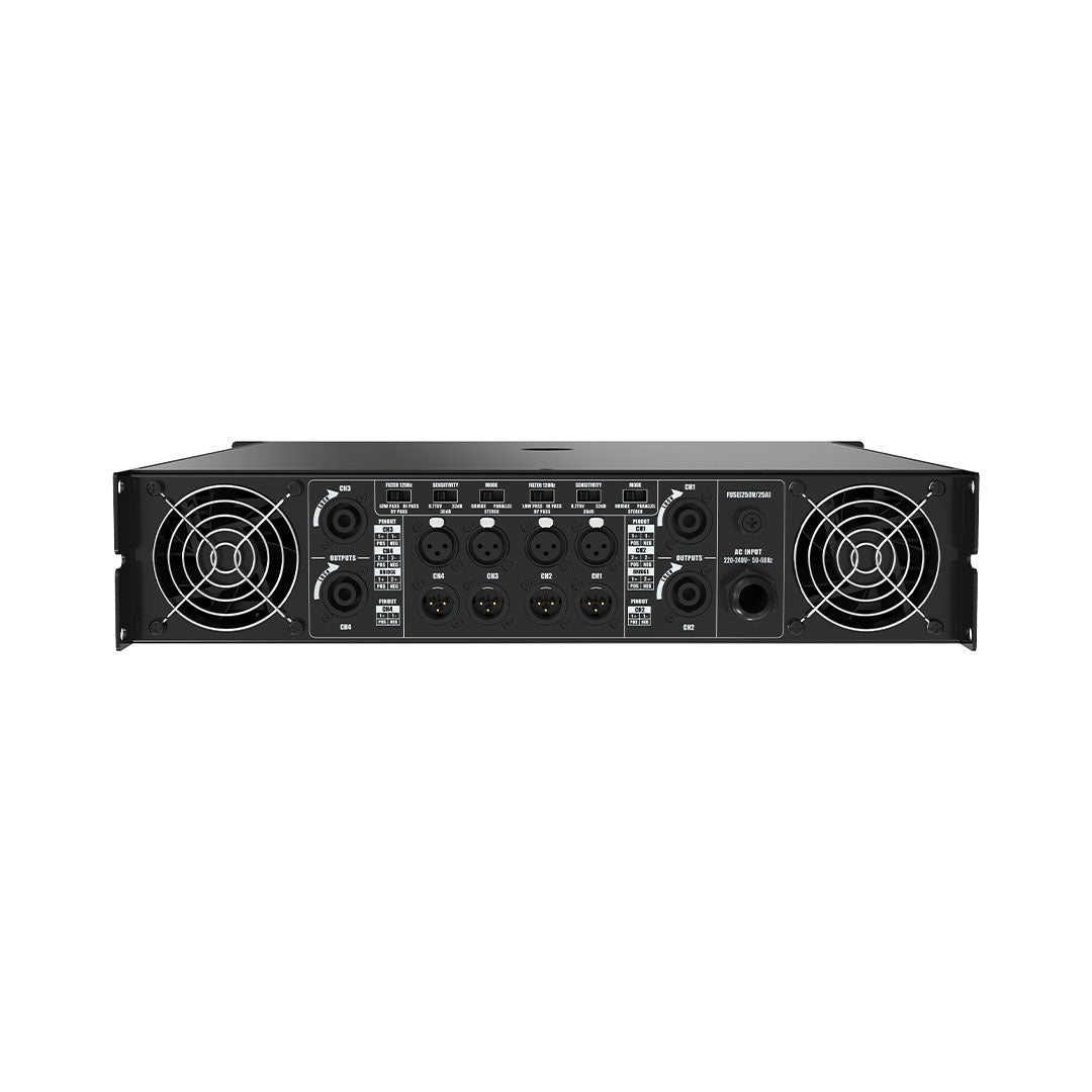 Audiocenter PD1000 Professioneller 4-Kanal-Leistungsverstärker