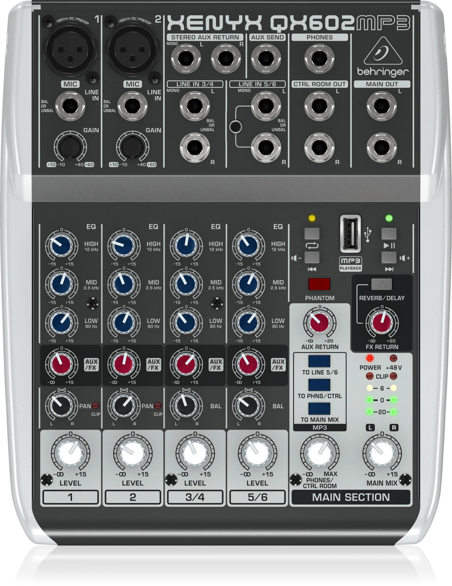 Behringer Xenyx  QX602MP3 6 Channel Mixer