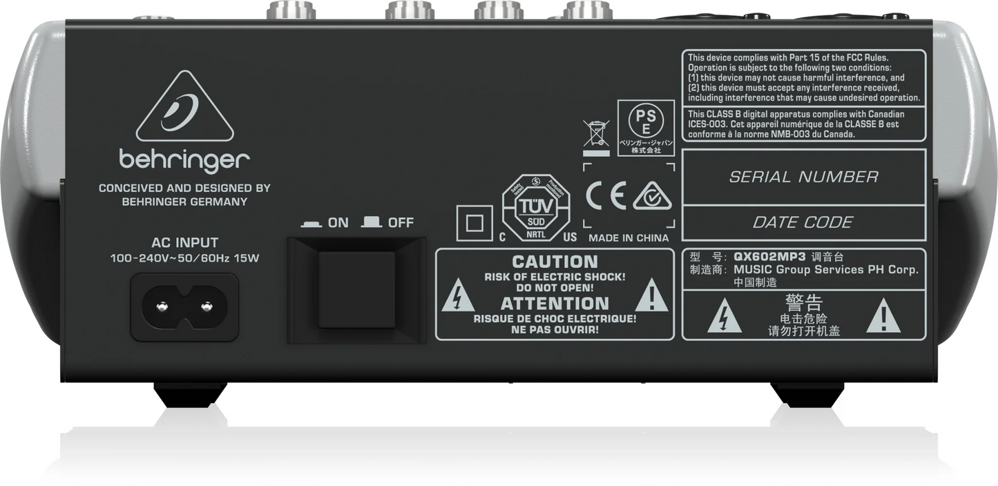 Behringer Xenyx  QX602MP3 6 Channel Mixer