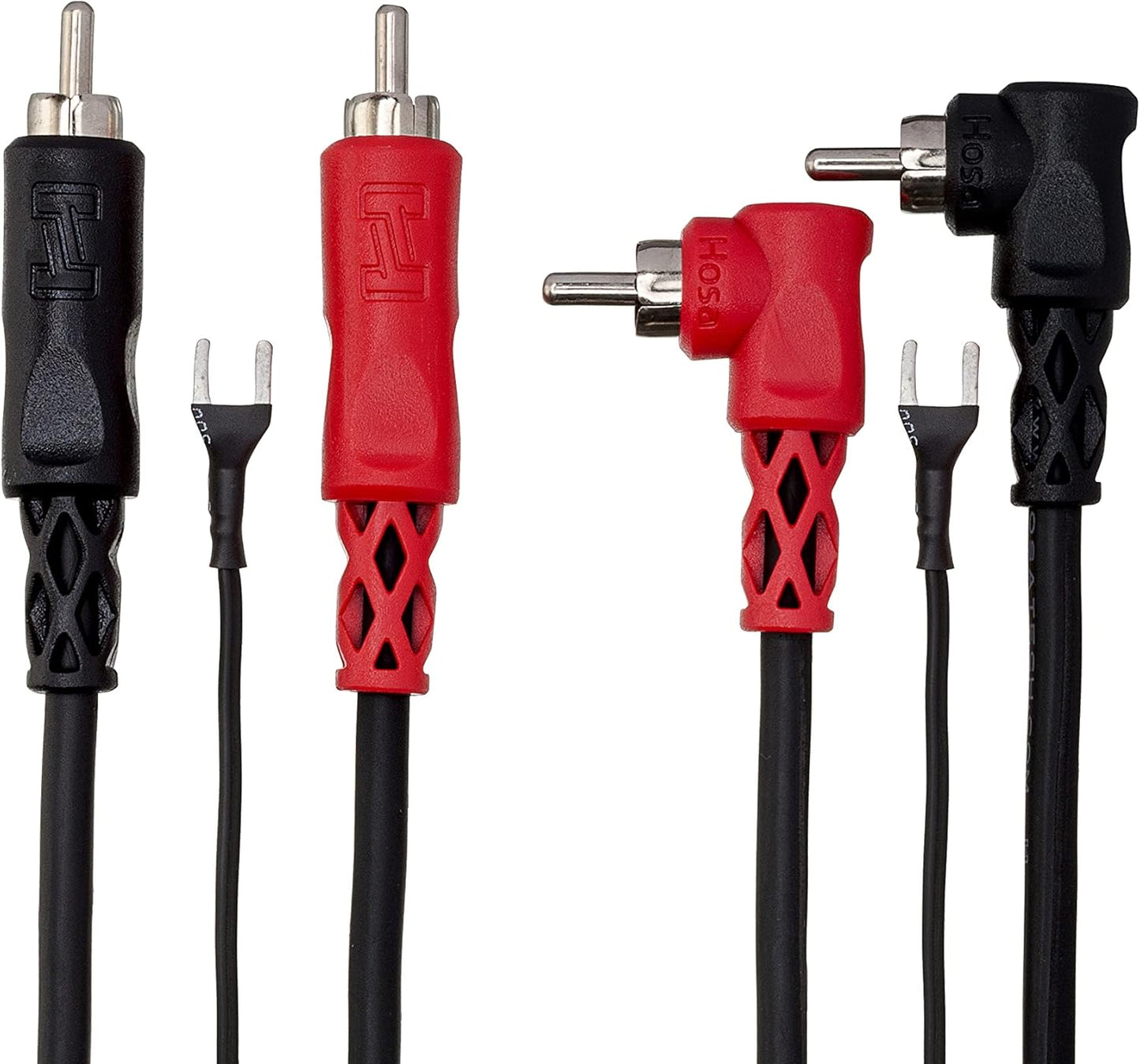 RCA duplo para RCA duplo de ângulo reto com fio terra 3m