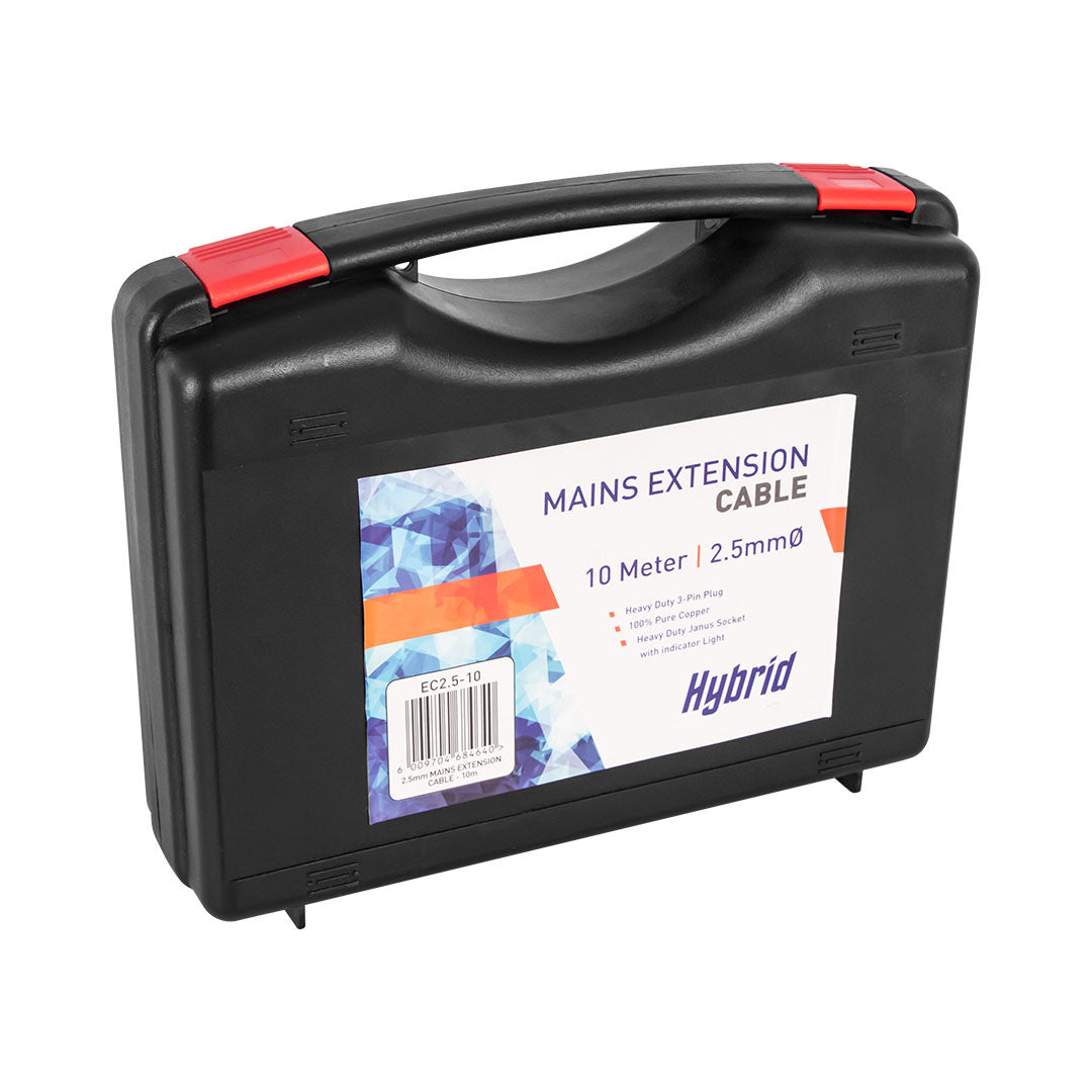 Hybrid Mains Extension 2.5MM 10M W/LED 15A, M type