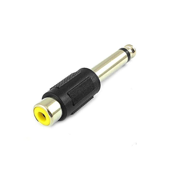QTX RCA Phono Socket To 6.3mm Mono Jack Plug Adapter