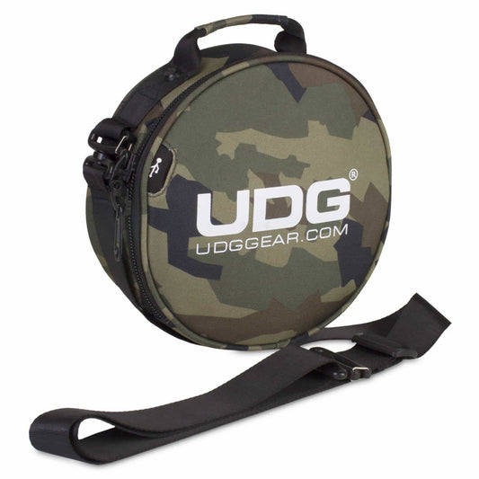 UDG Ultimate - Bolsa para fone de ouvido preta camuflada (laranja por dentro)