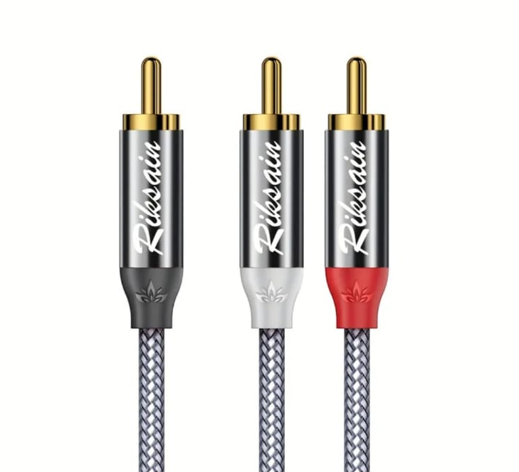1 RCA to 2 RCA 3M Nylon Braided