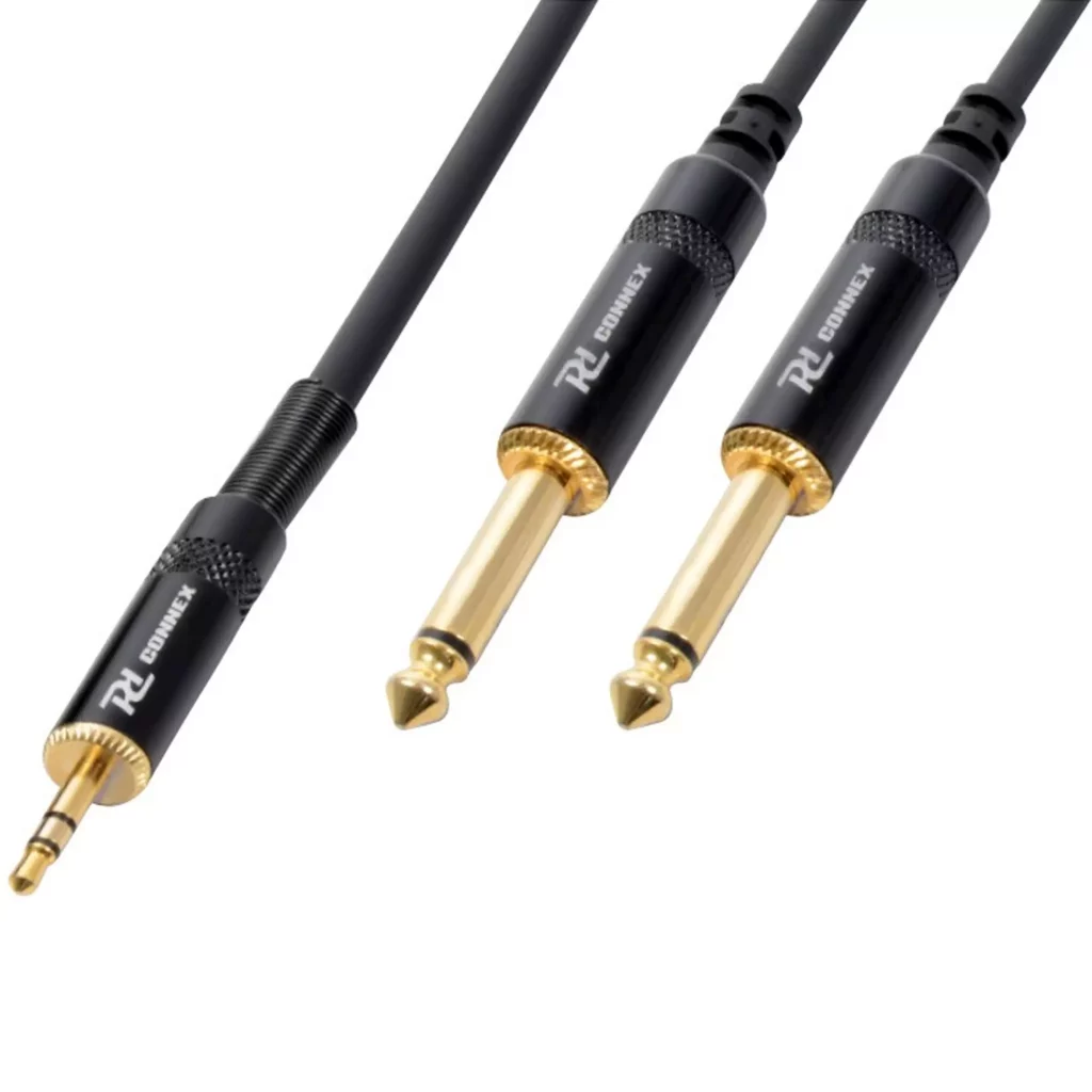 PDC CX86-1 Signal Lead 3.5MM Stereo Male – 2X 6.3MM Mono Male 1.5M