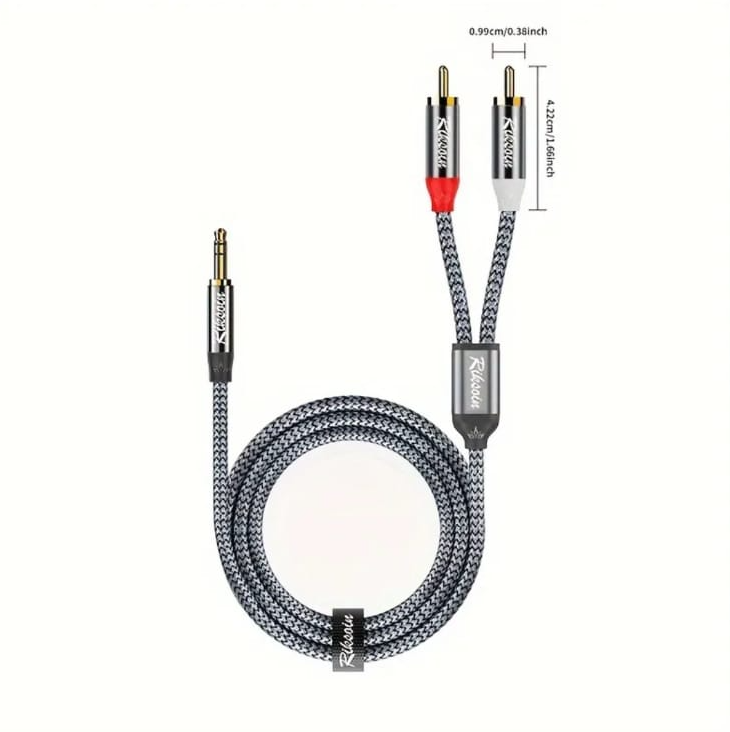 3.5mm Jack to 2RCA 3M Nylon Braided