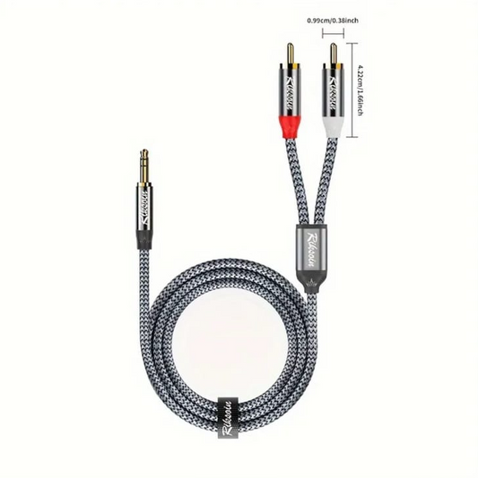 3.5mm Jack to 2RCA 3M Nylon Braided