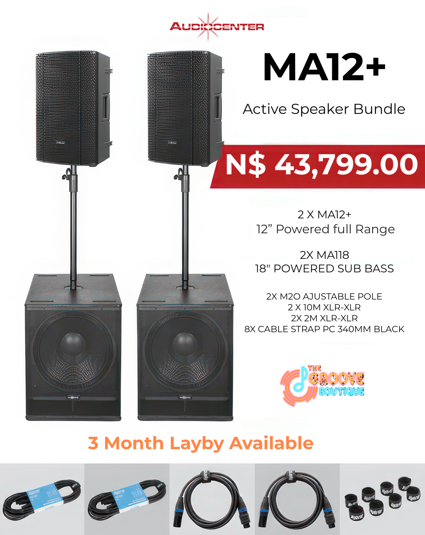 Audiocenter MA12+ Active Speaker Bundle
