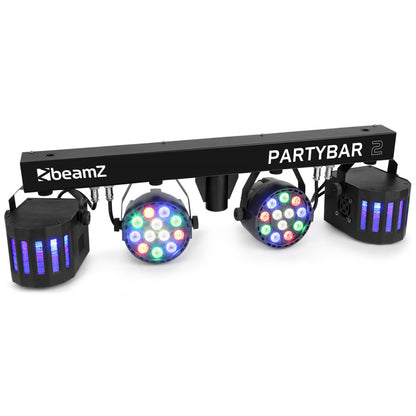 Beamz Partybar2 2x LED Par 2x Derby