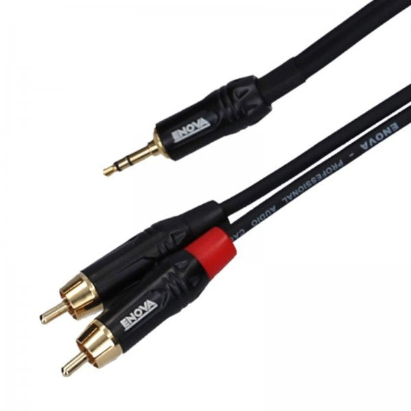 ENOVA 3.5mm Mini Jack 2 RCA Male Adapter Cable