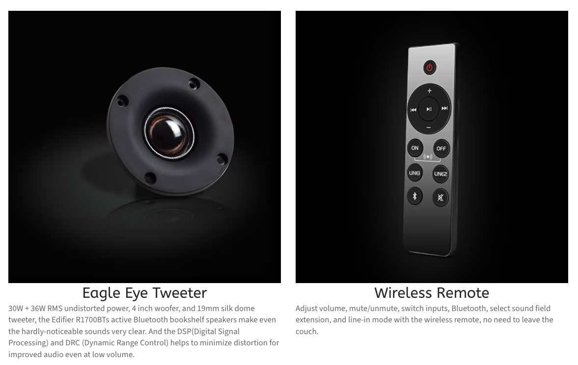 Edifier R1700BTs Bookshelf Speakers with Sub out +BT (Pair)