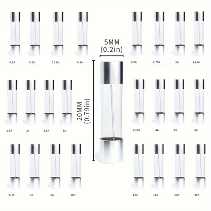 Quick Blow Glass Fuses (20mm x 5mm)