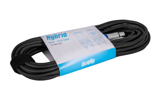 Cabo híbrido XLR-XLR DMX de 10 m (3 pinos)