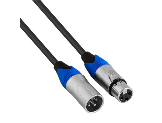 Cabo híbrido XLR-XLR DMX de 10 m (3 pinos)