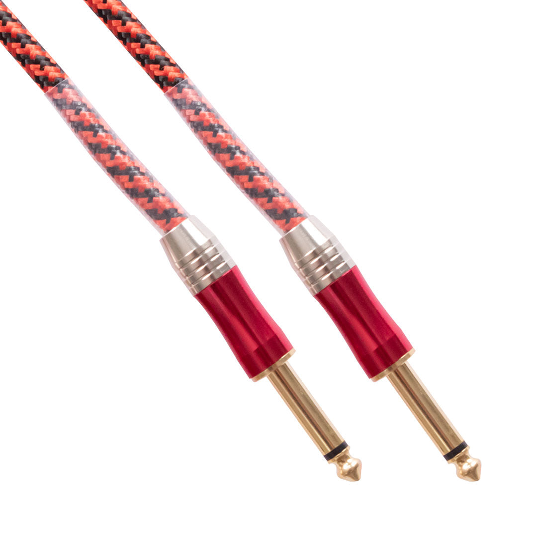 Hybrid Red J-J 3M Woven Instrument Cable [Red]