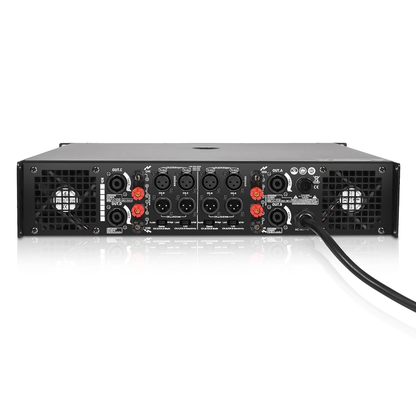 Amplificador montável em rack PowerWorks NIX-A48PRO de 4 canais e 1800 W