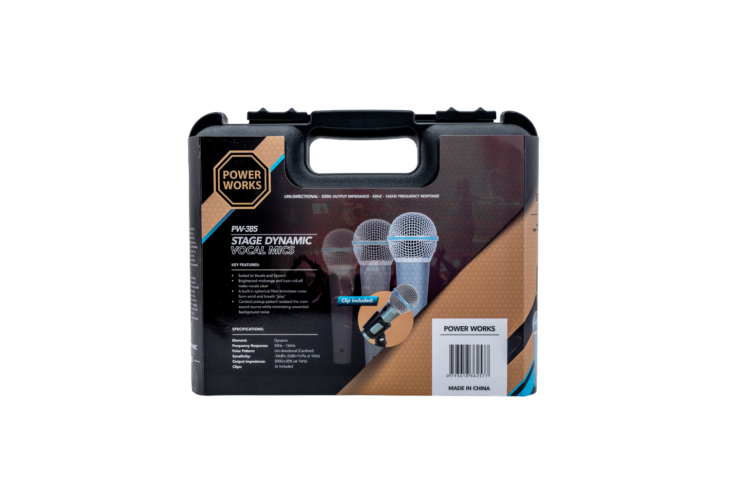 PowerWorks PW-385 Dynamic Vocal Microphone Kit