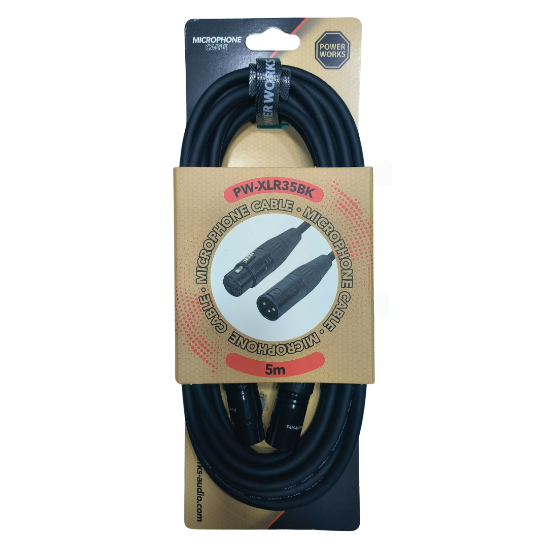 Cabo PowerWorks 5M XLR(M) para XLR(F)