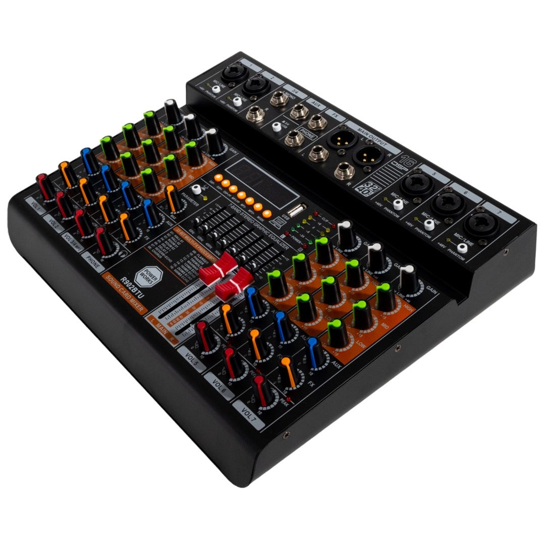 PowerWorks R902BT-USB 8-channel Analog Mixer