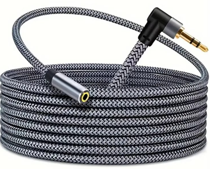 RA 3.5mm Jack to 3.5mm Female Extension 3M Nylon Braided