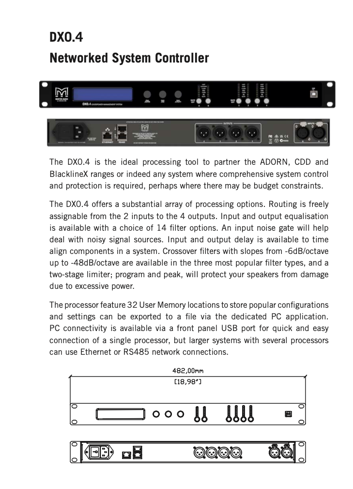 Martin Audio - DX0.4, DX0.6 Controller