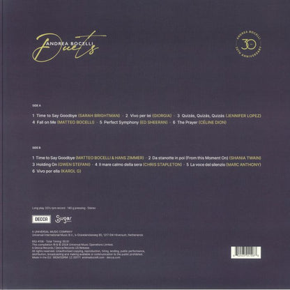 Andrea Bocelli - Duets : The Highlights (30th Anniversary Edition)